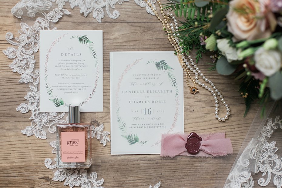 burgundy pearl and lace bridal details and invitation suite by the Jepsons