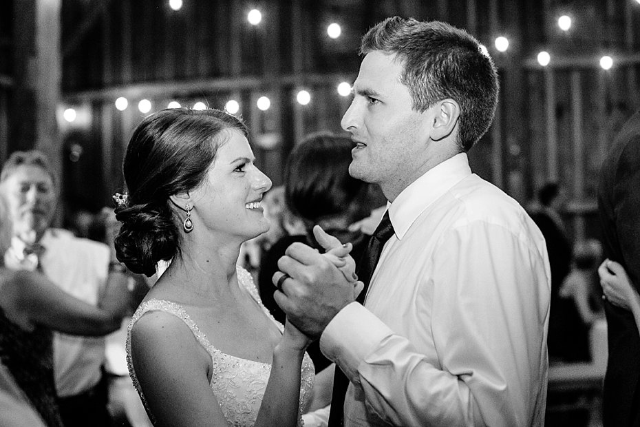 Bride dances with brother during barn reception in Central PA