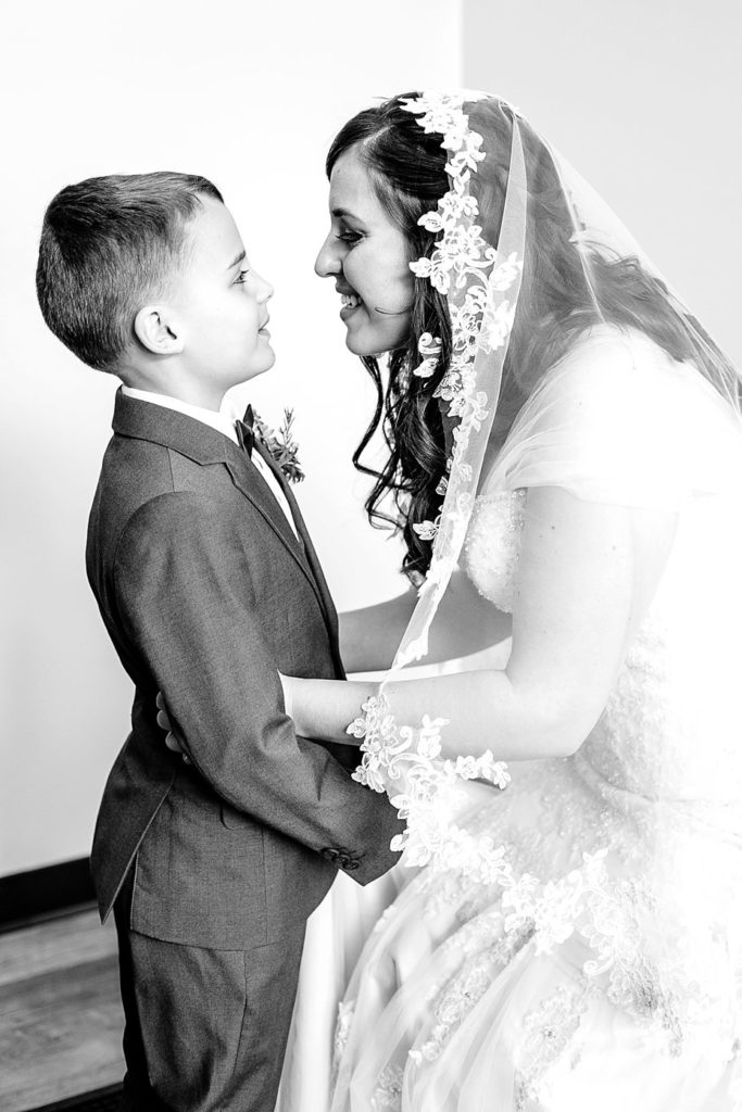 bride talks with son before PA ceremony at Zion Community Church by the Jepsons