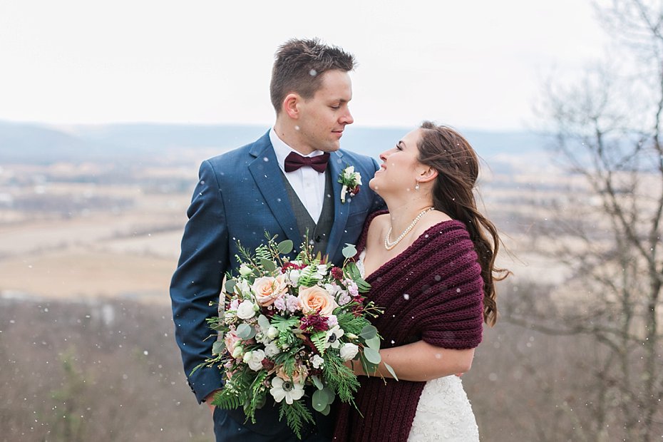 snowy Pennsylvania wedding at Above the Valley by the Jepsons