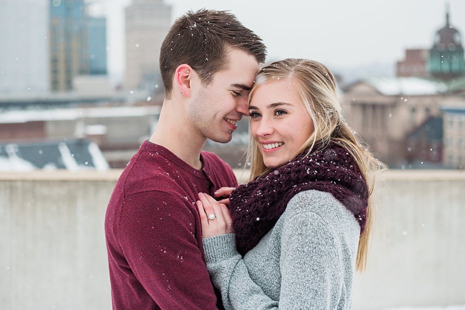 lancaster city pennsylvania snowy engagement by the Jepsons