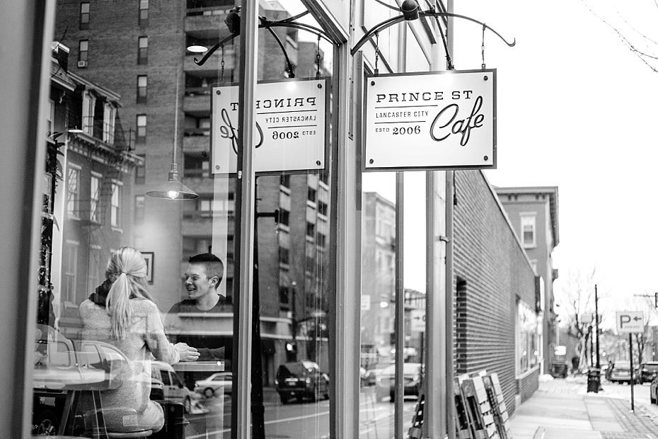 Prince Street Cafe engagement in Lancaster Pennsylvania by the Jepsons